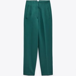 Zara high waist pants green